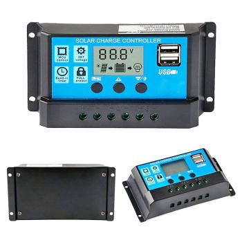 Solar Laderegler 30A PWM Solar Panel Controller Regulator 12V/24V mit USB