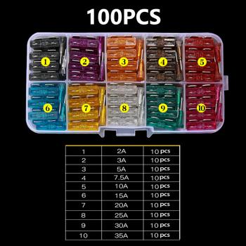100 Auto Sicherungen Flachsicherungen (Standard) im Paket